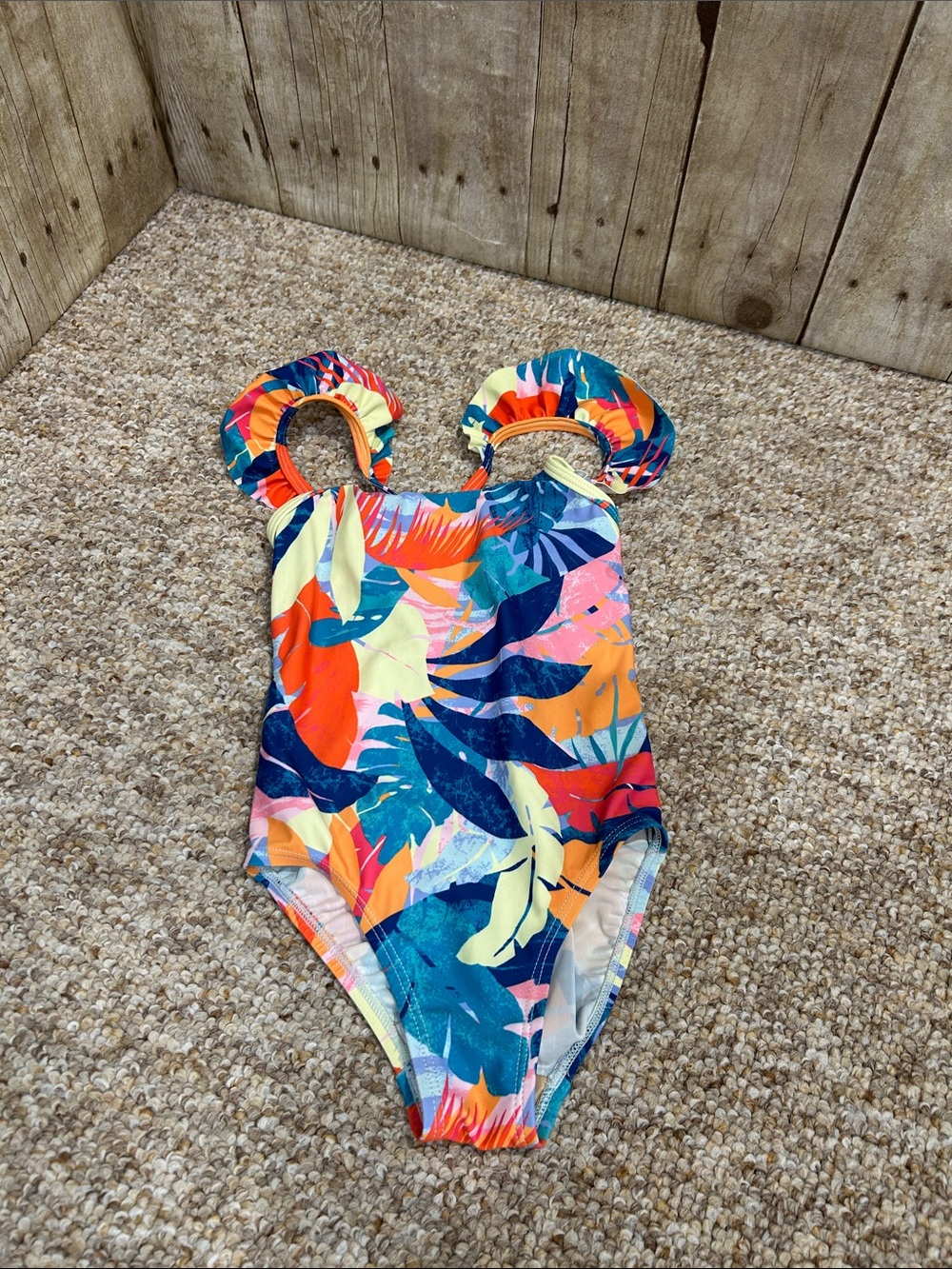 Old Navy Girls 4T Tropical Palm Print One-Piece Swimsuit Multicolor Family Match